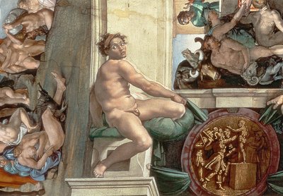 Sistine Chapel Ceiling (1508-12) (detail) by Michelangelo Buonarroti